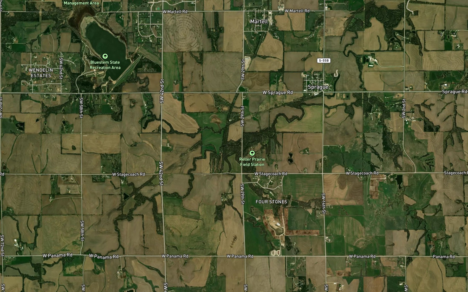 Satellite map of the Olive Branch