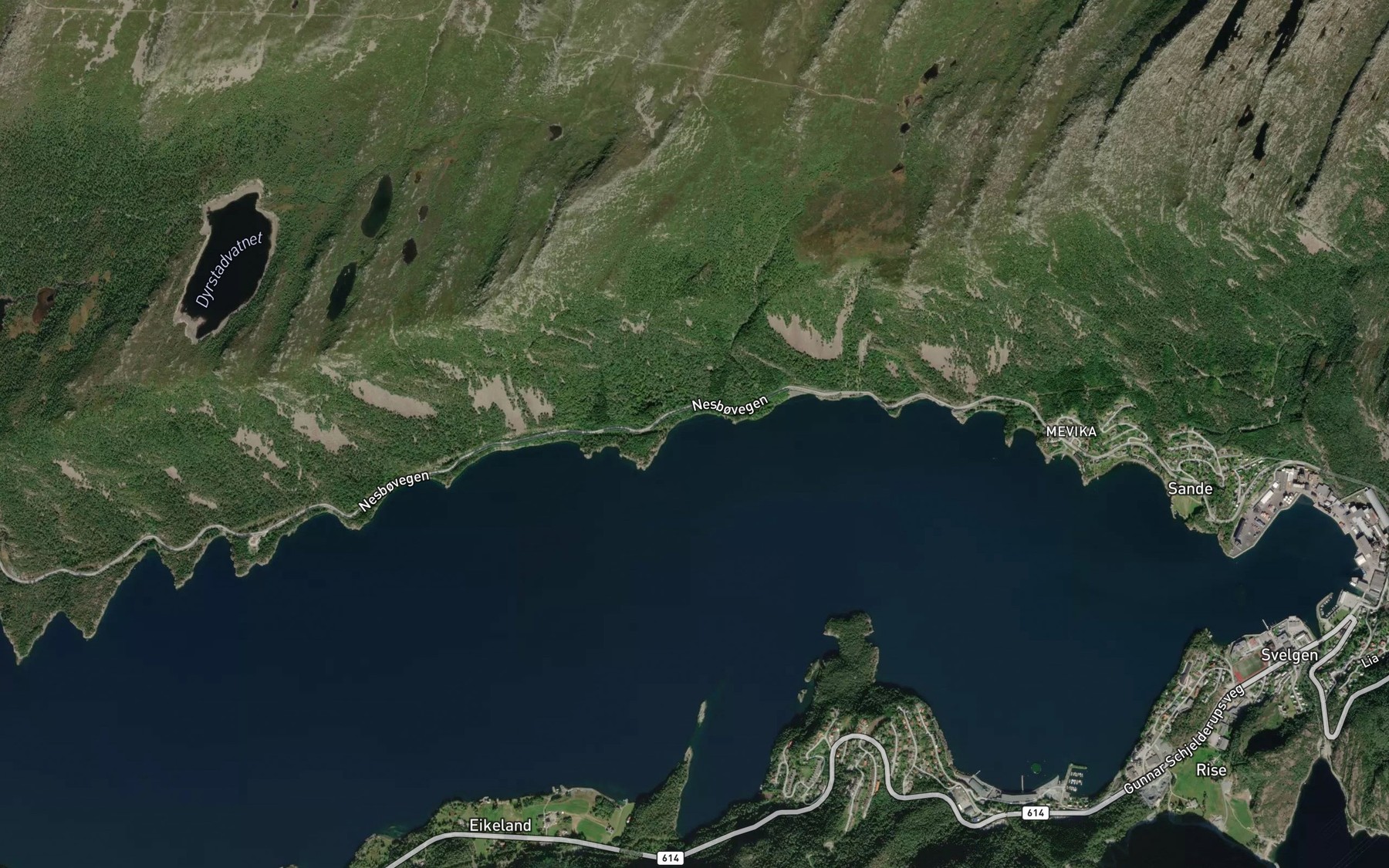 Satellite map of the Brynenesvika