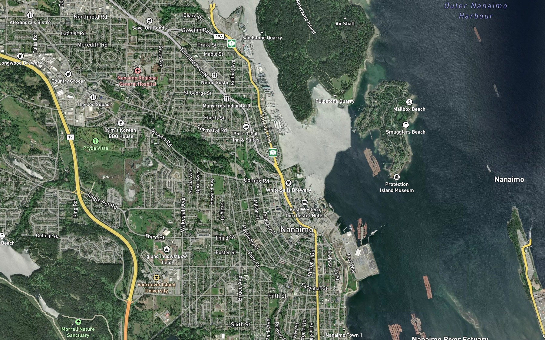 Satellite map of the Millstone River
