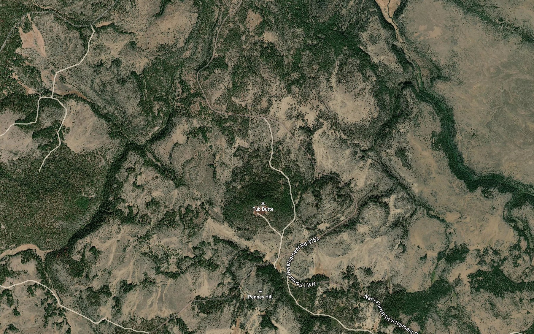 Satellite map of the Tub Spring