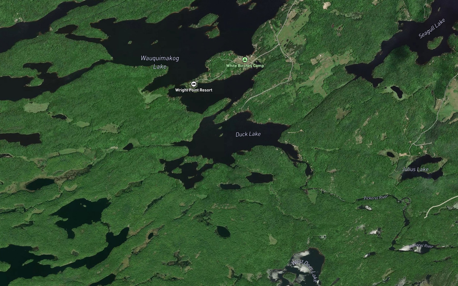 Satellite map of the Duck Lake