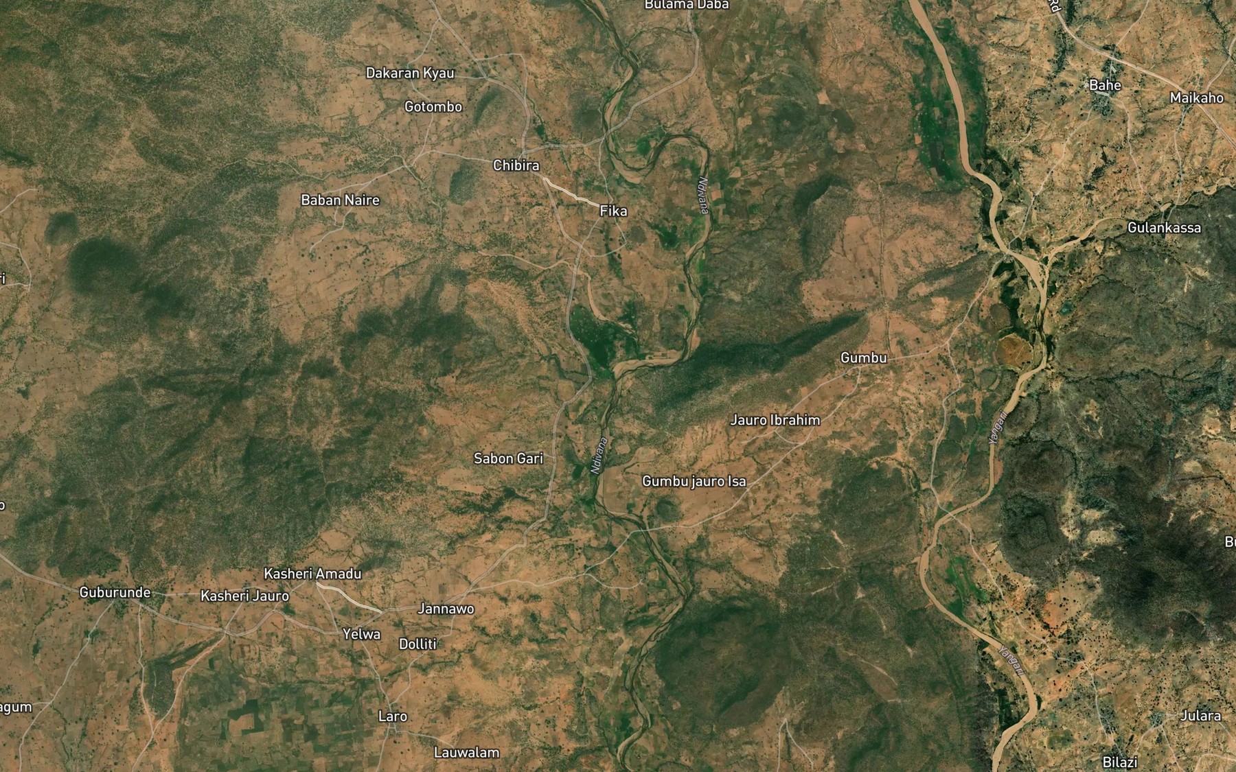 Satellite map of the Ndwana