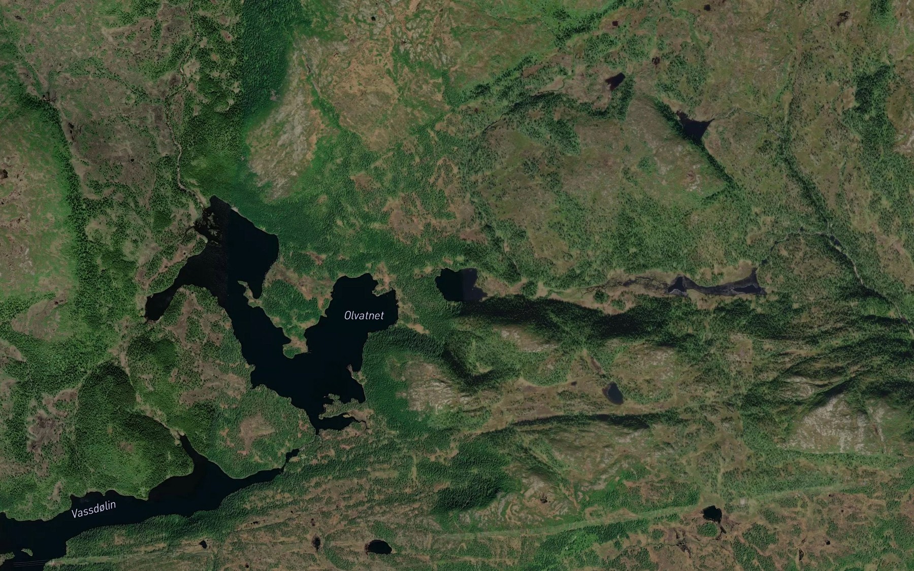 Satellite map of the Litl - Olvatnet