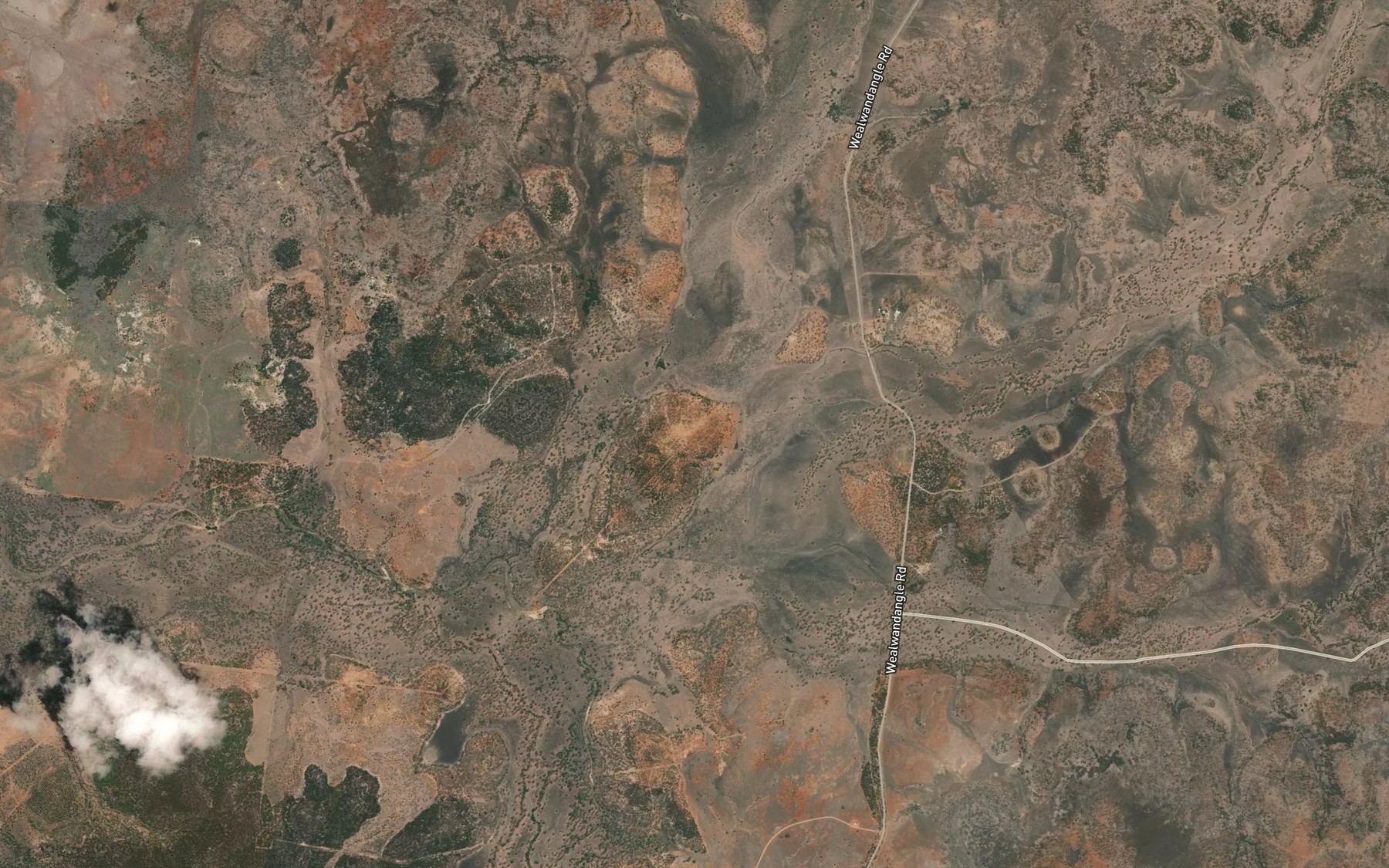 Satellite map of the Rainworth Creek