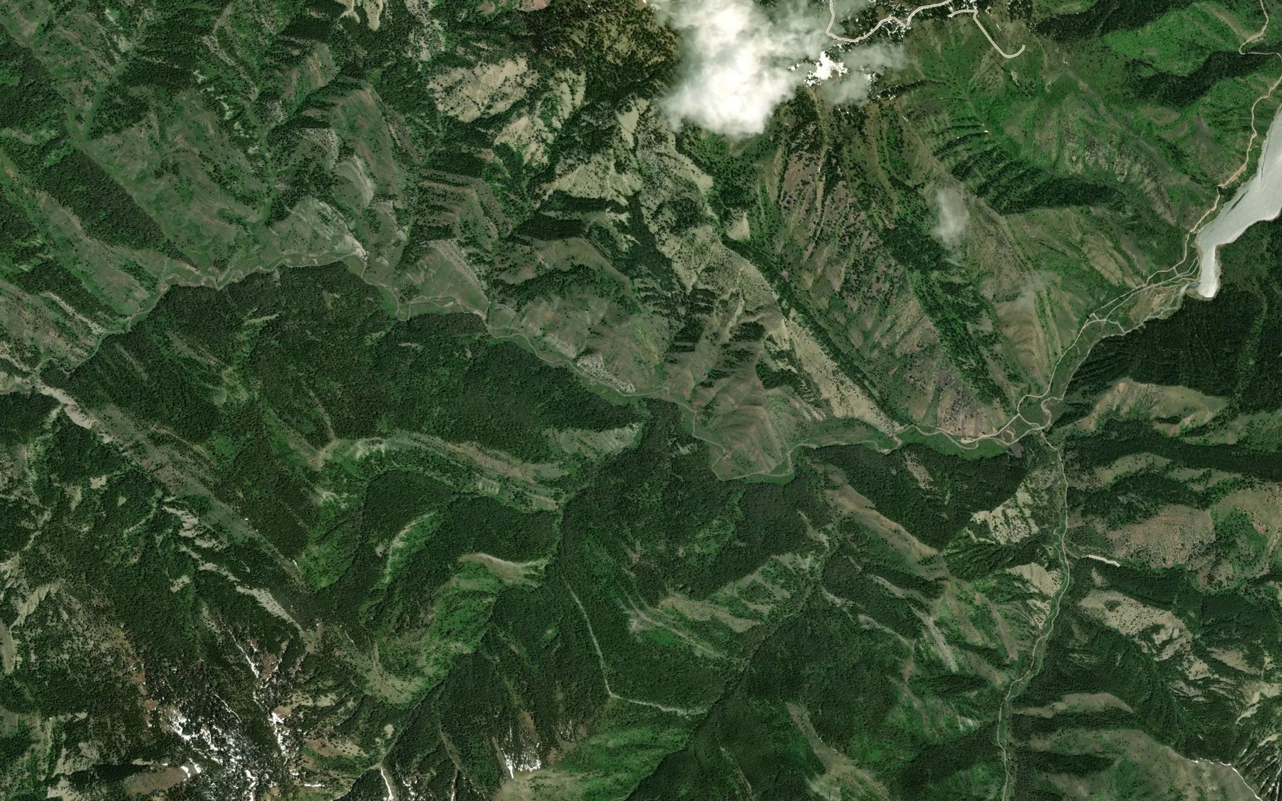 Satellite map of the Currant Creek