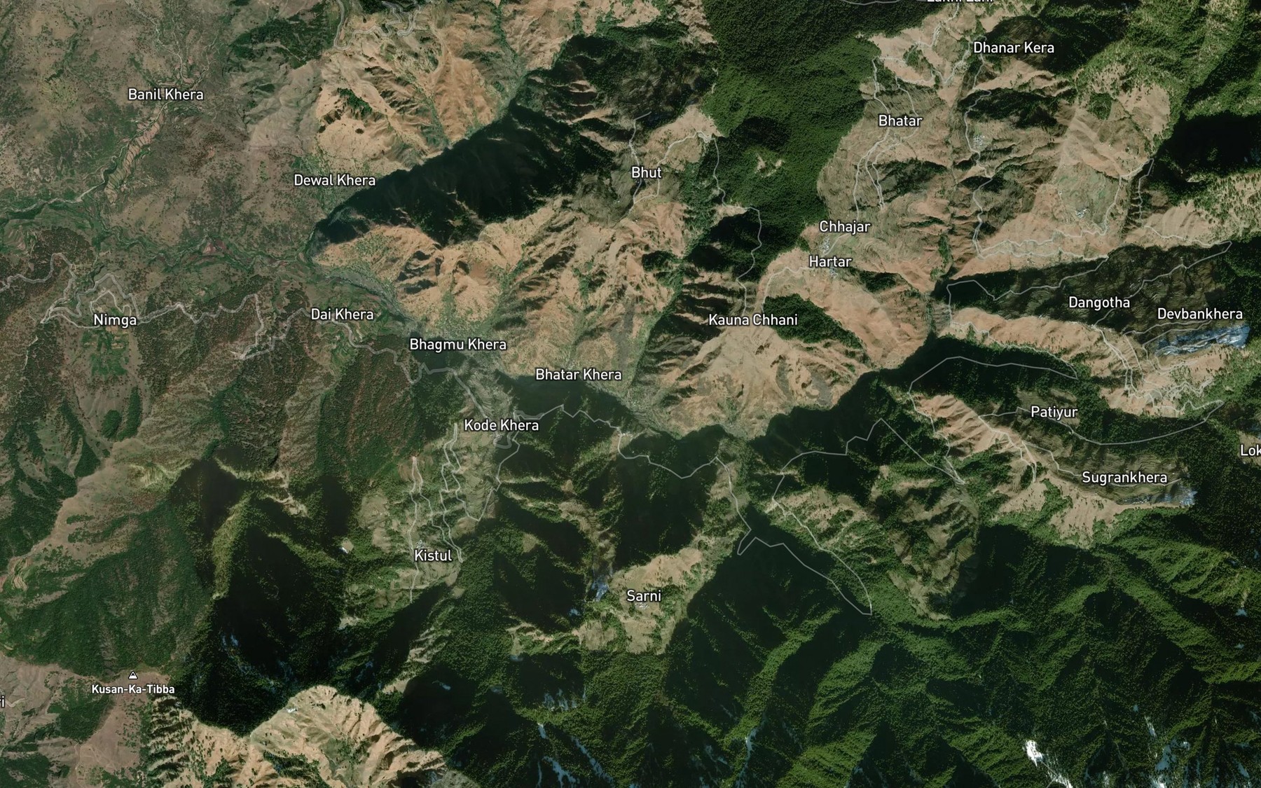 Satellite map of the Jiu Gad