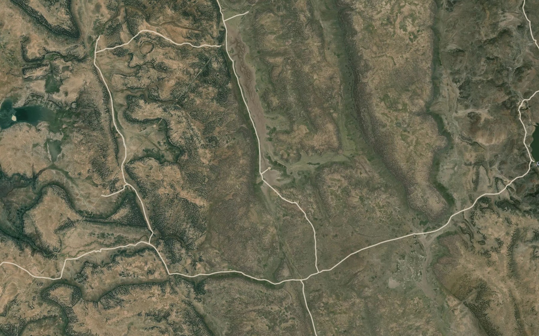 Satellite map of the Willow Creek Reservoir