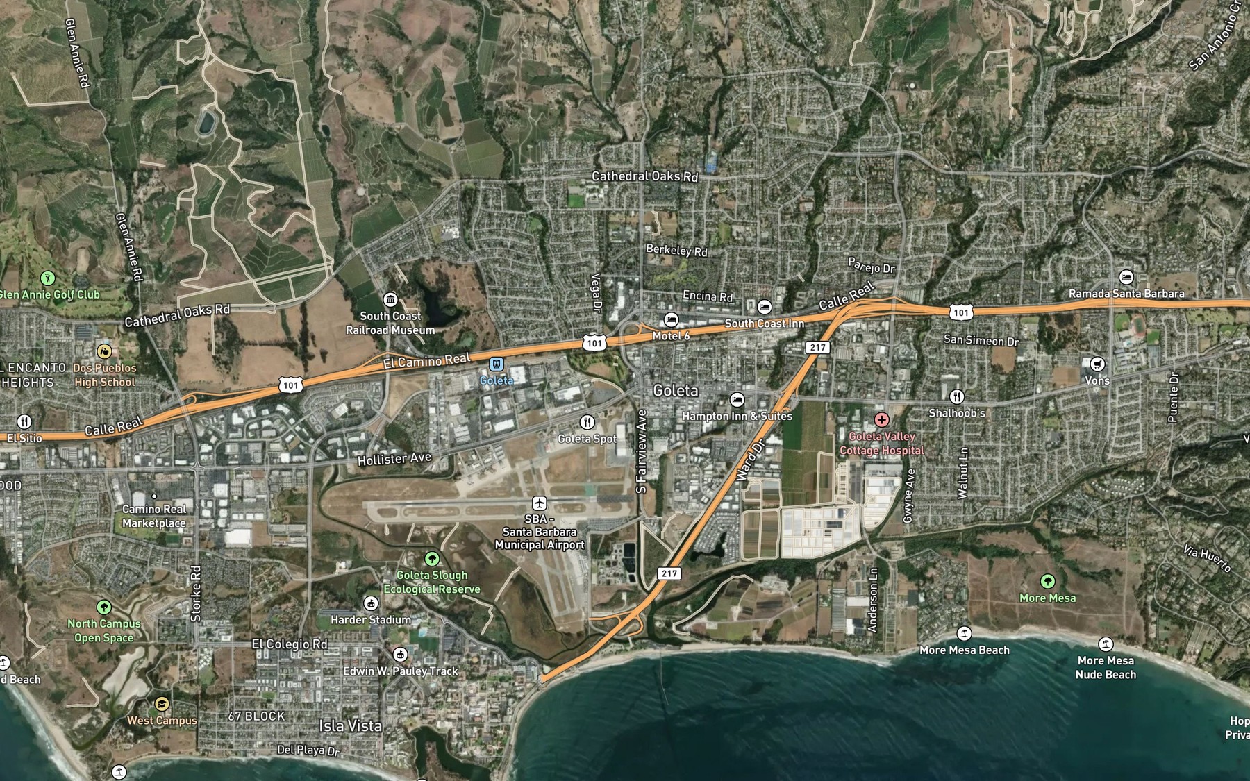 Satellite map of the Las Vegas Creek