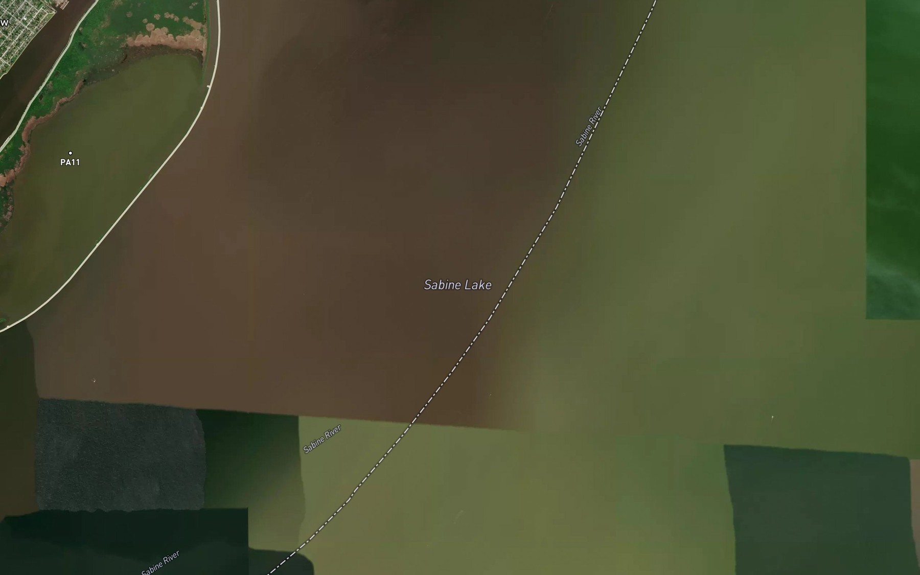 Satellite map of the Sabine Lake