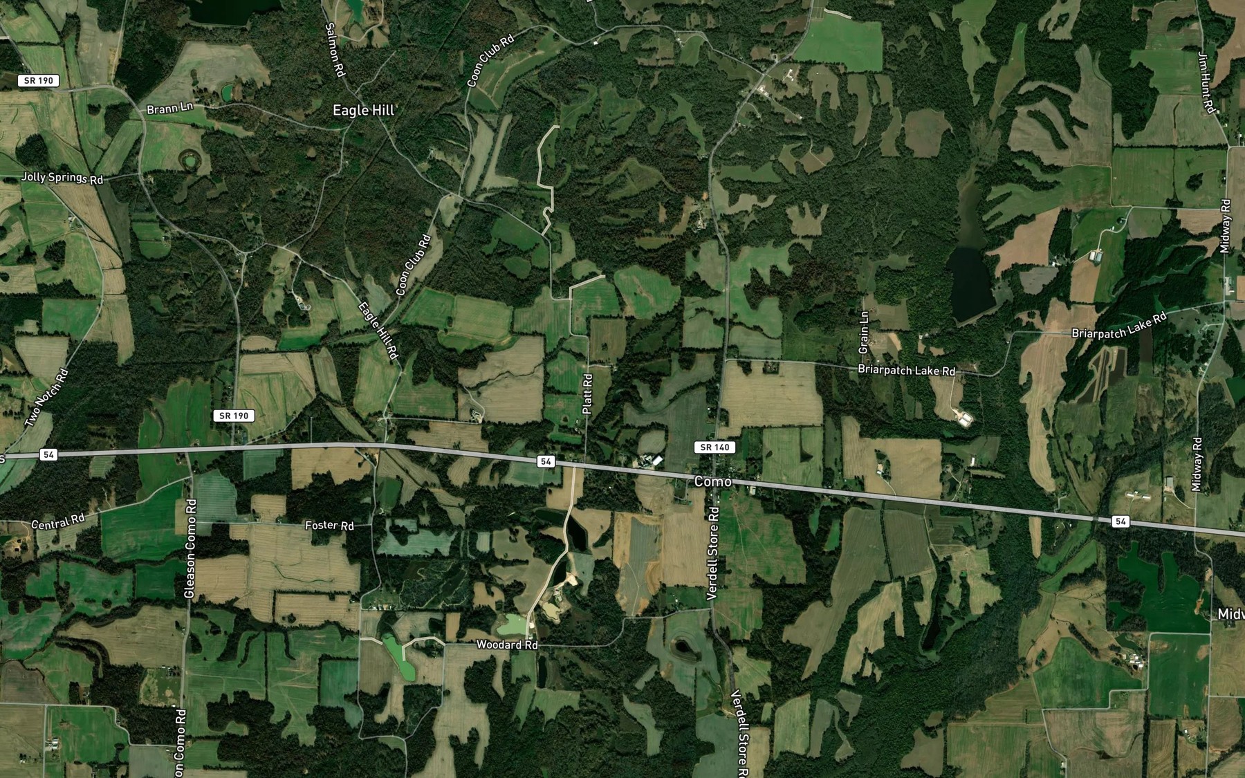 Satellite map of the Platts Pond