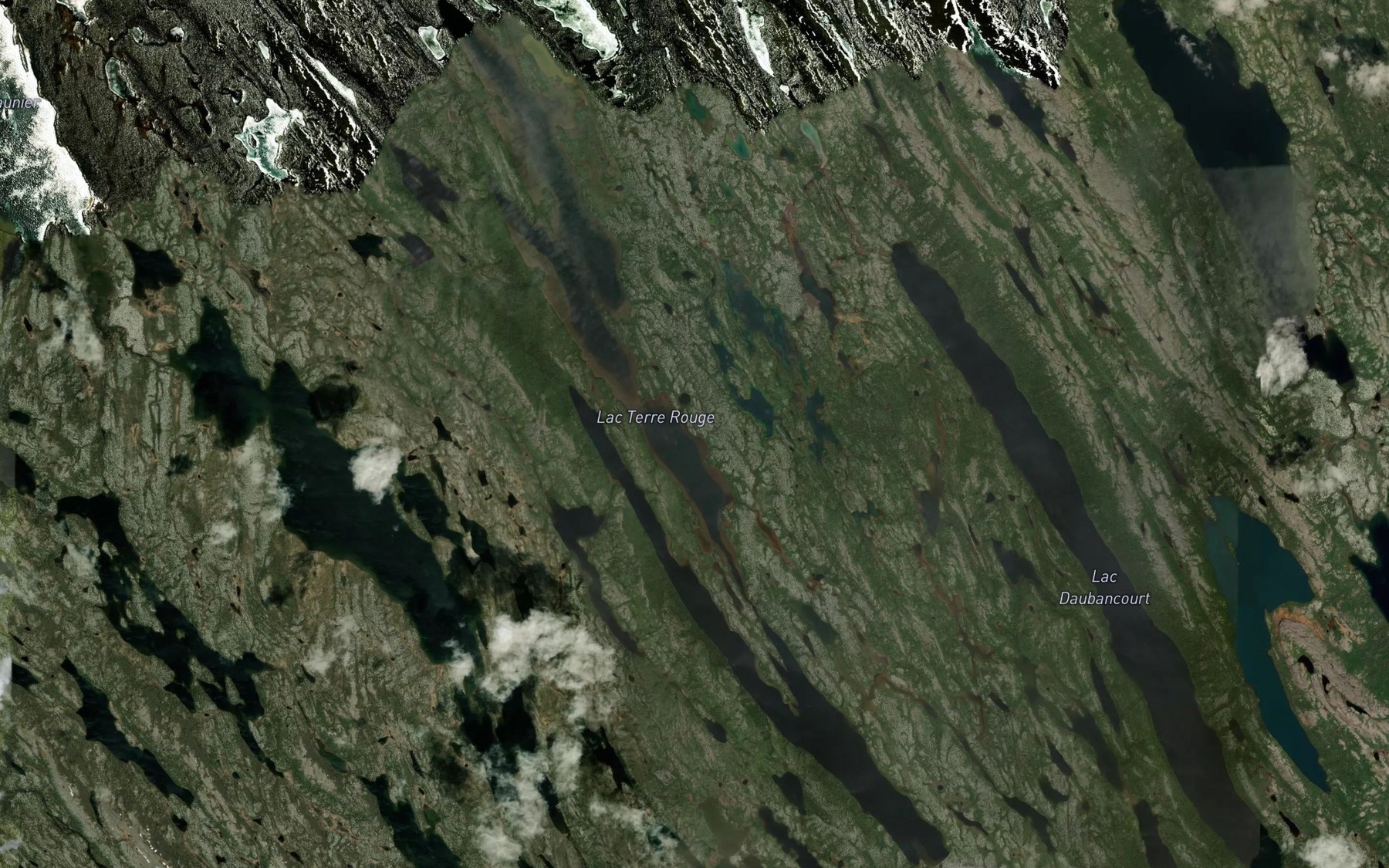 Satellite map of the Lac Terre Rouge