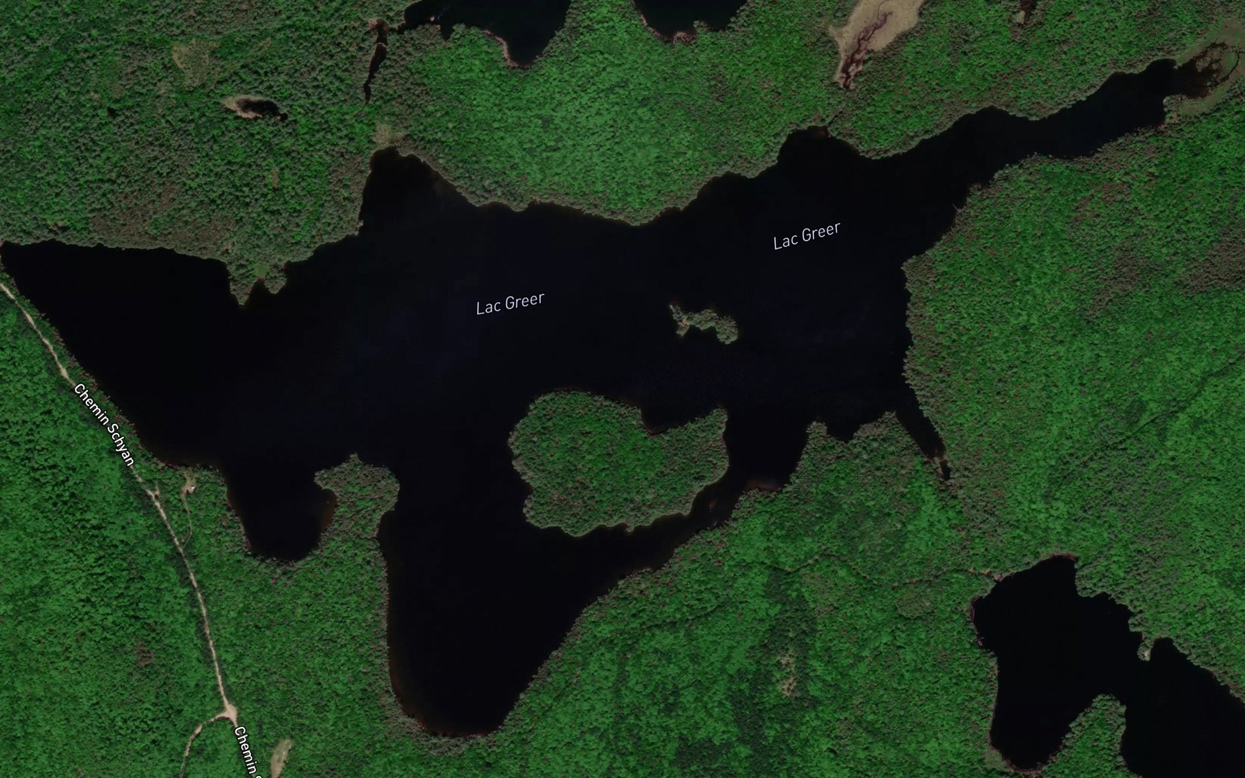 Satellite map of the Lac Greer