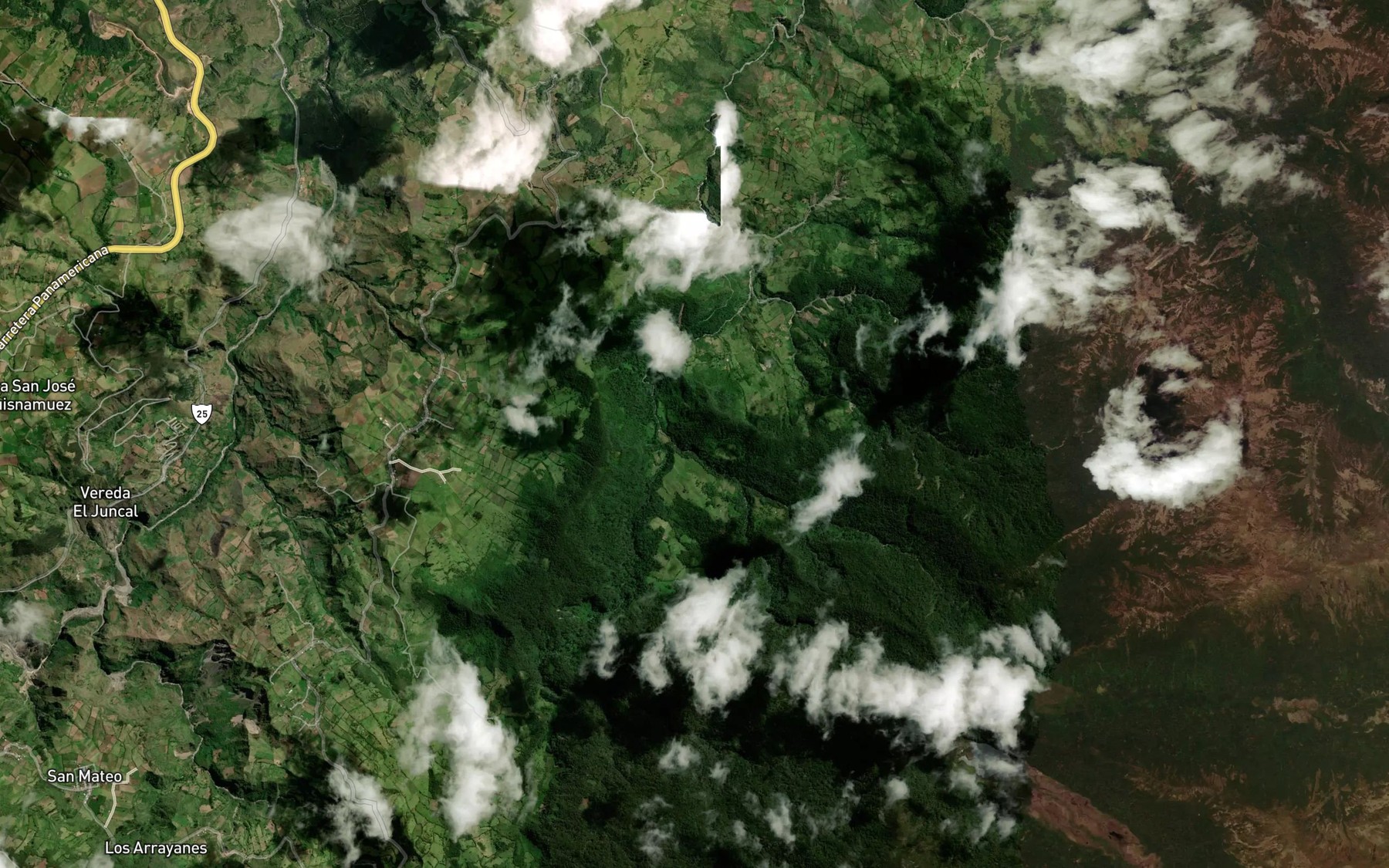 Satellite map of the Quebrada Chapales