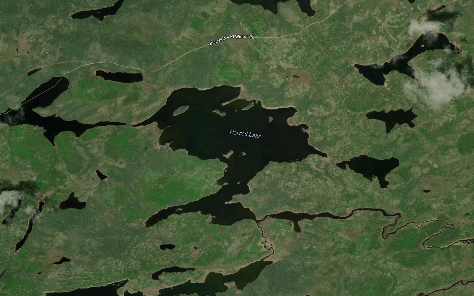 Satellite map of the Harrell Lake