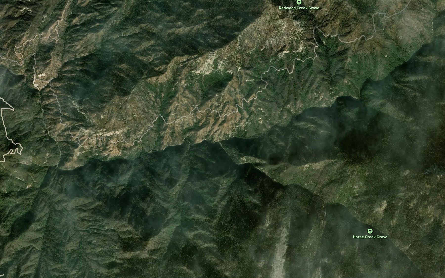 Satellite map of the Horse Creek