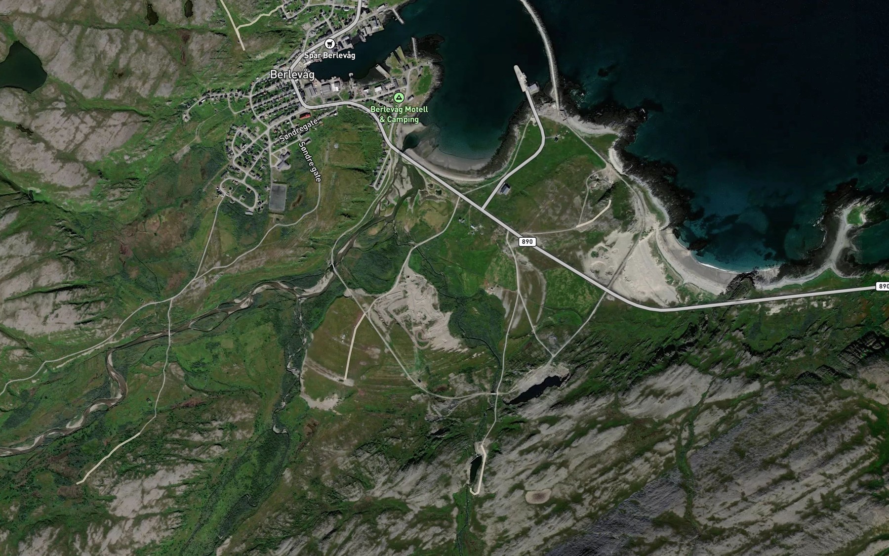 Satellite map of the Lokvikdalselva
