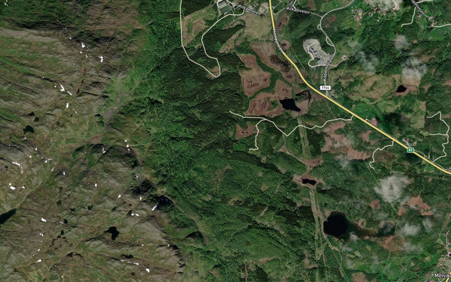 Satellite map of the Dolmyrbekken
