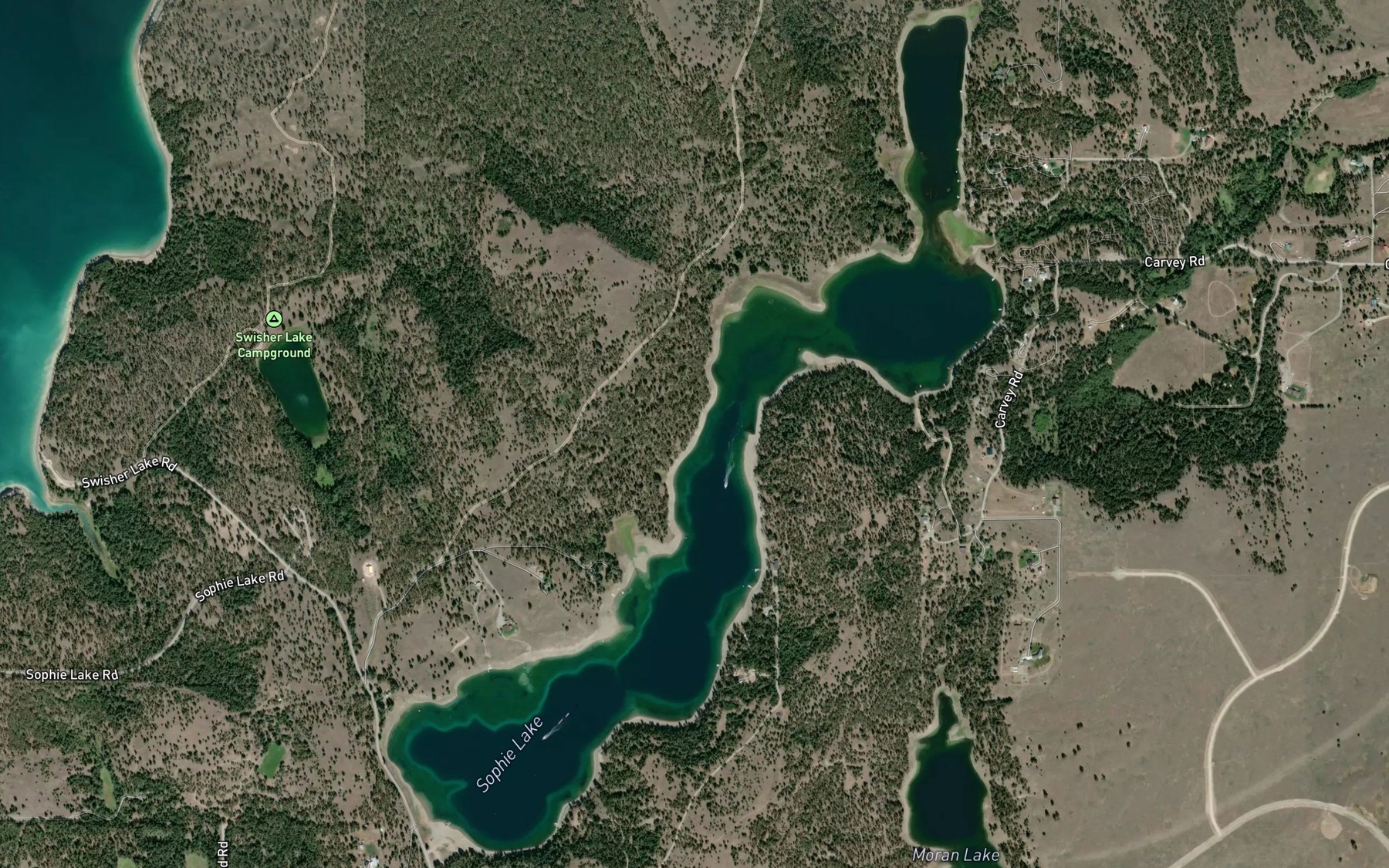 Satellite map of the Sophie Lake