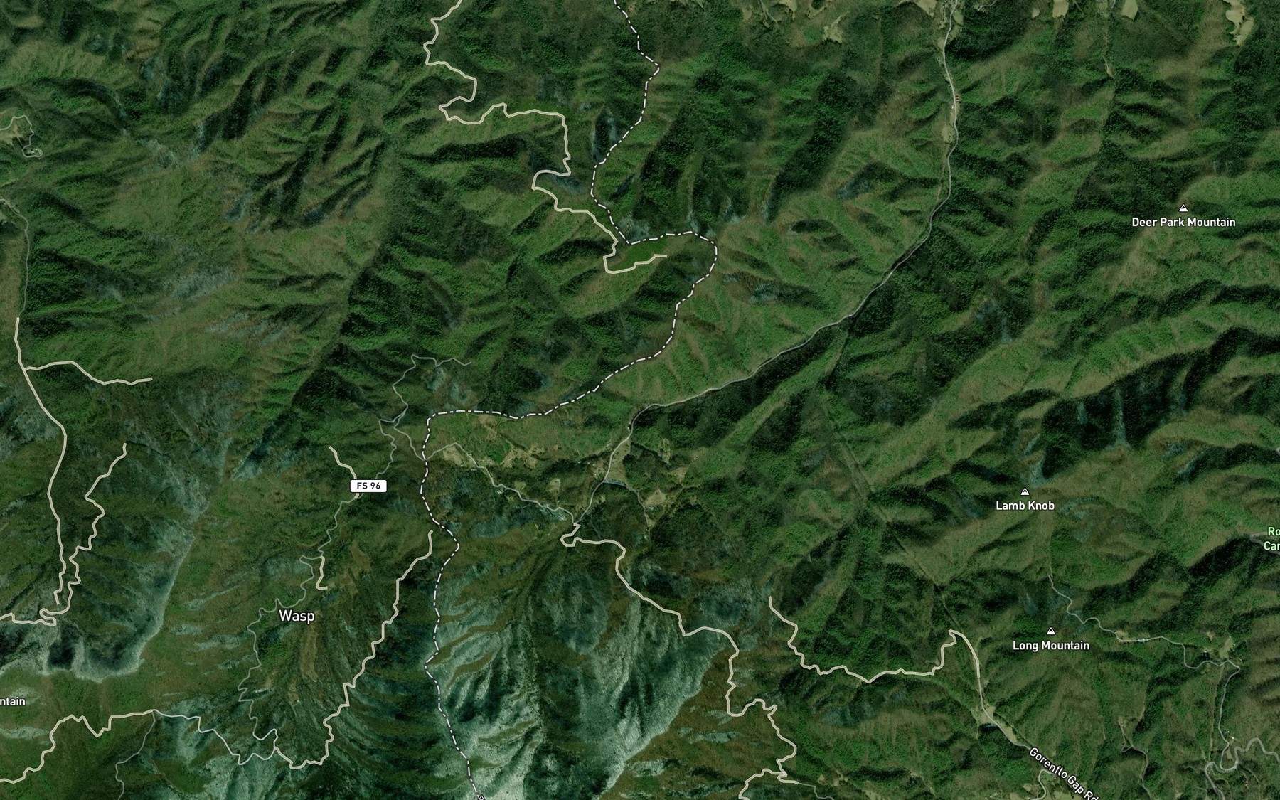 Satellite map of the West Fork Shut-In Creek