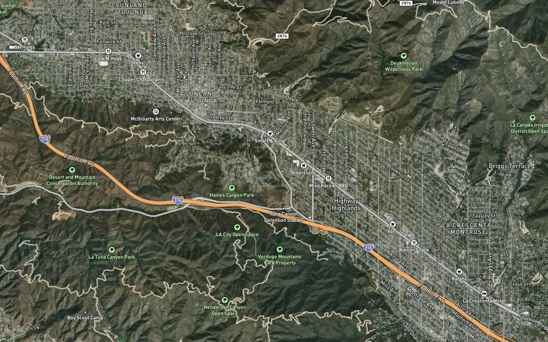Satellite map of the Blanchard Canyon Channel