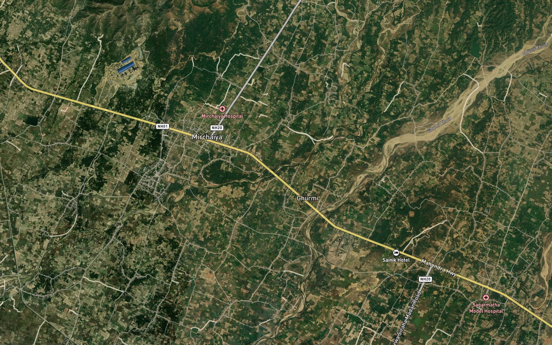 Satellite map of the Jaruwa Khola