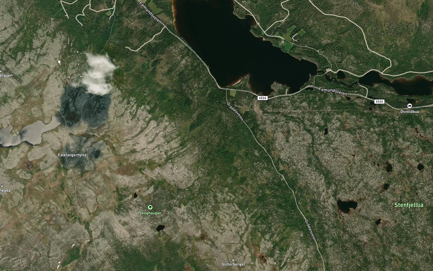 Satellite map of the Svenskmyrbekken