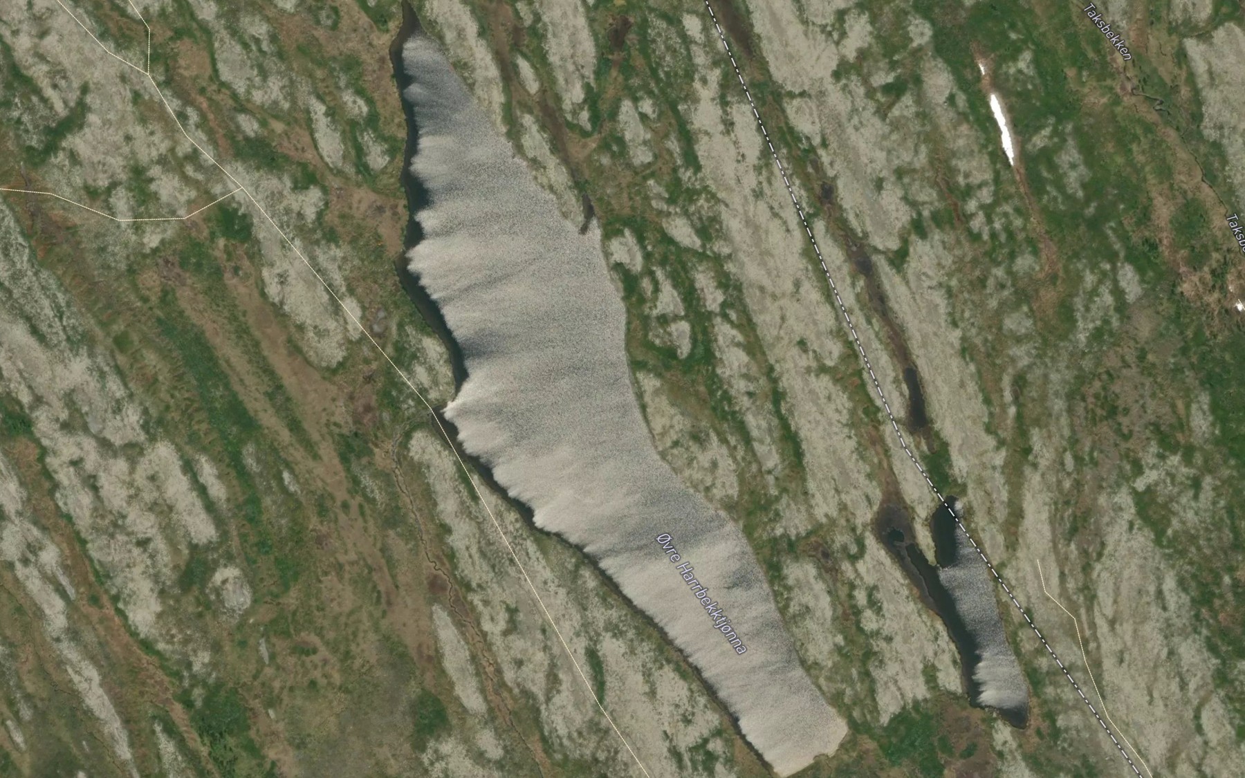 Satellite map of the Harbekktjorna,ovre