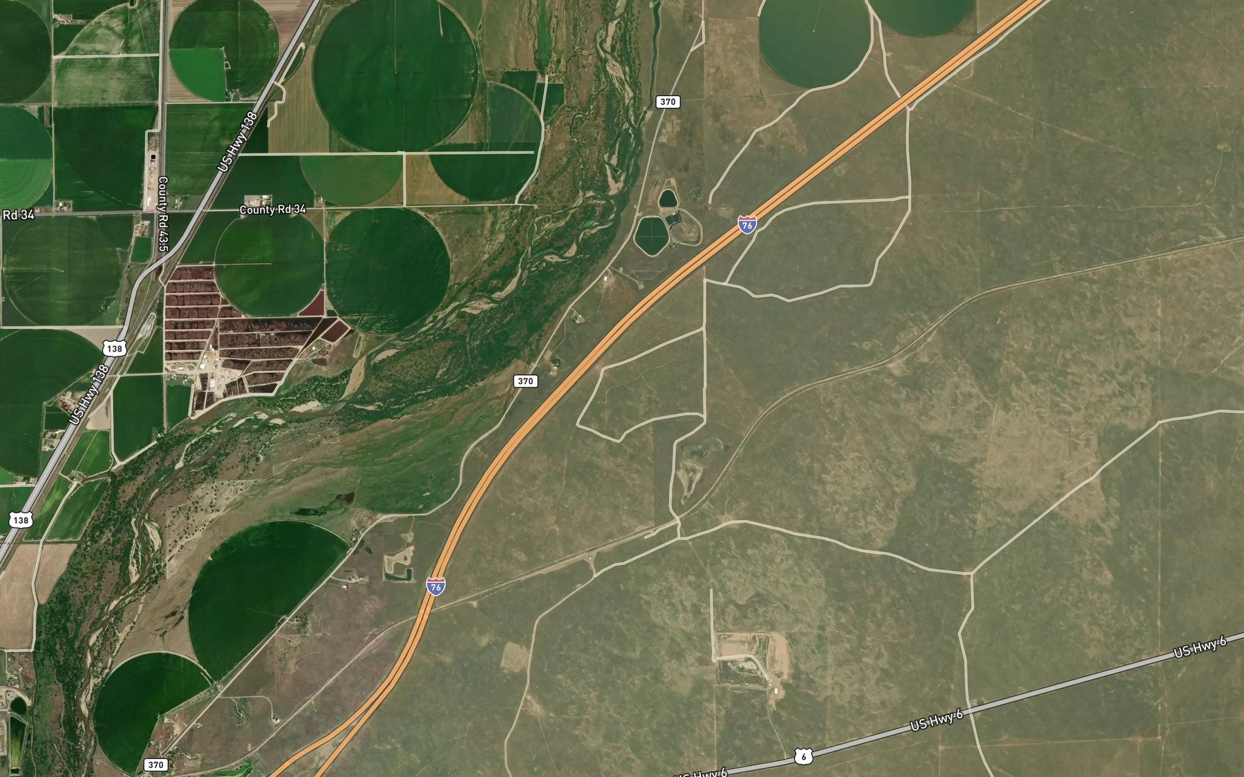 Satellite map of the Cole Ditch
