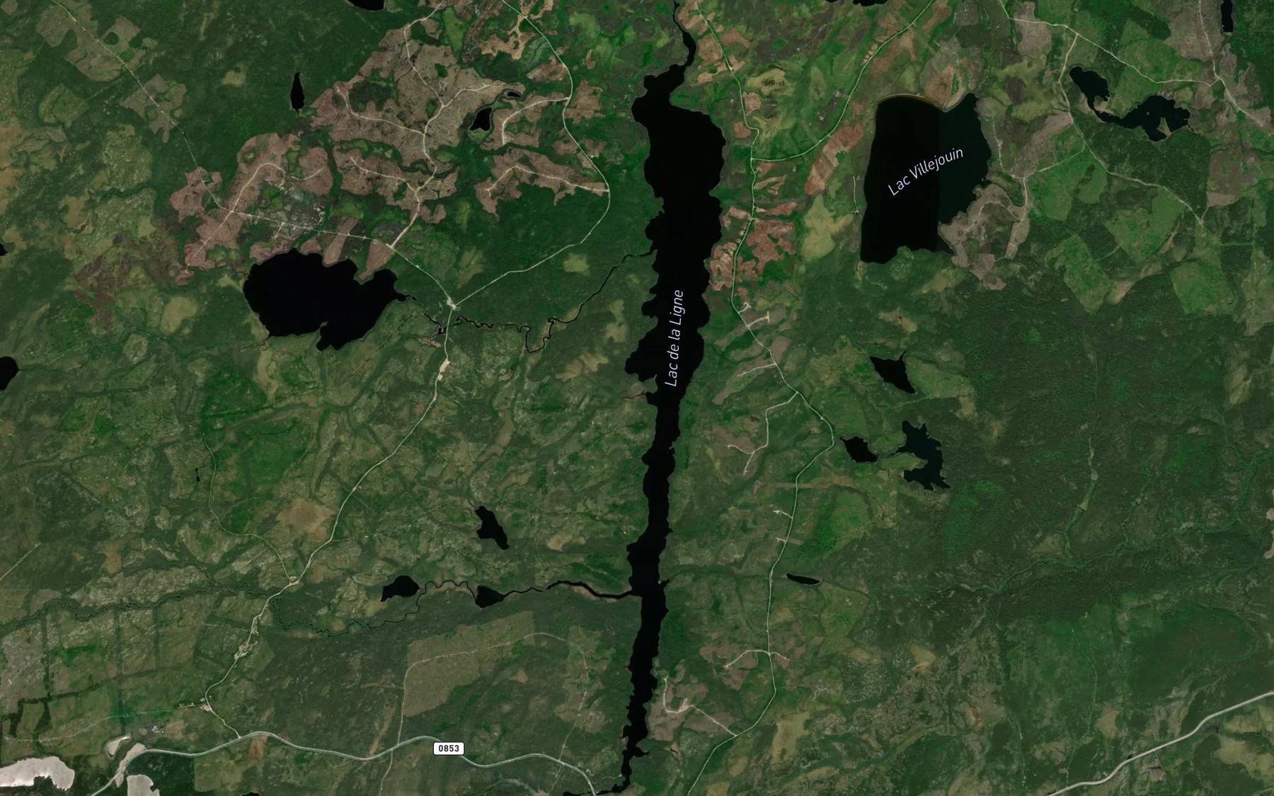 Satellite map of the Lac de la Ligne