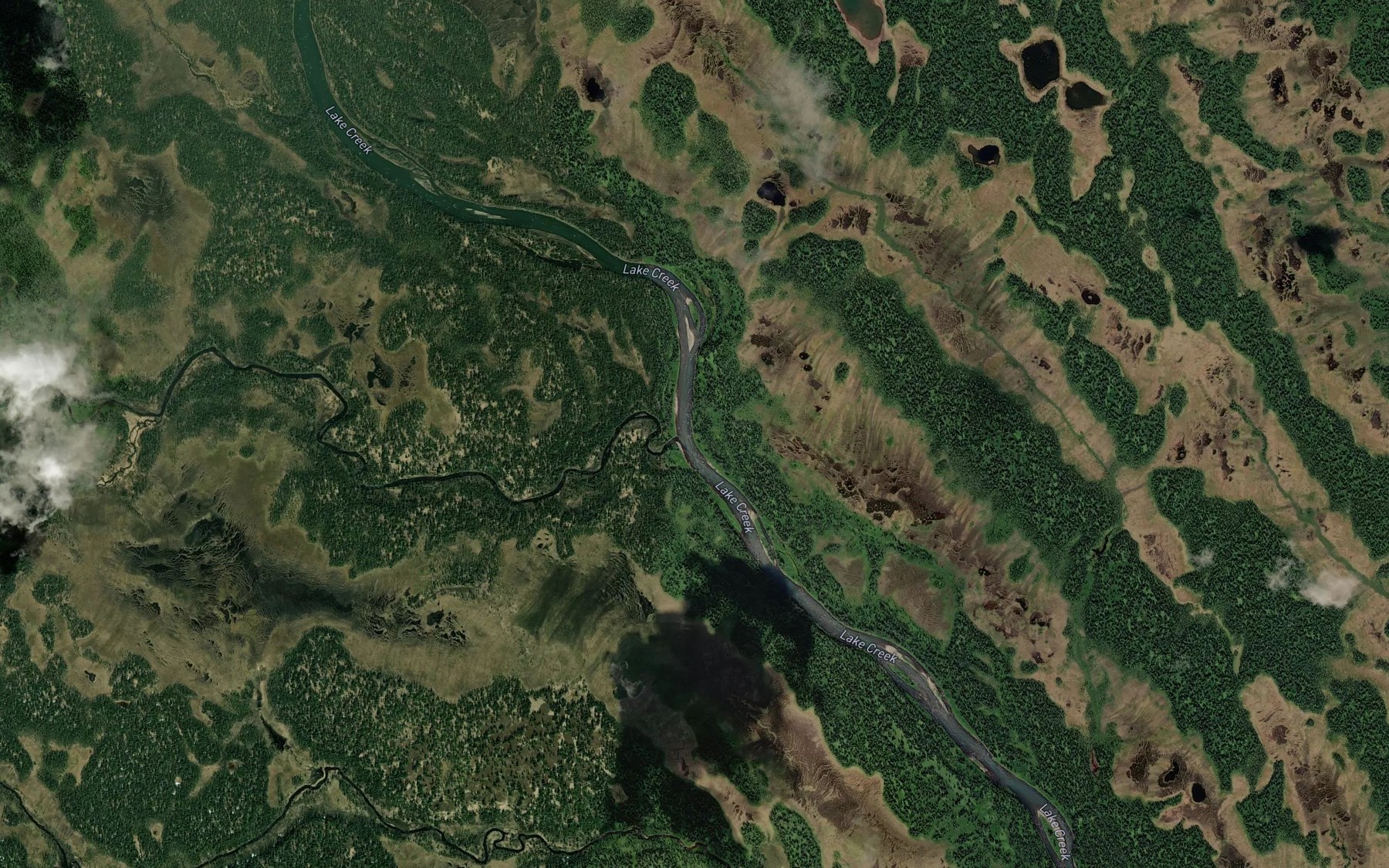 Satellite map of the Home Creek