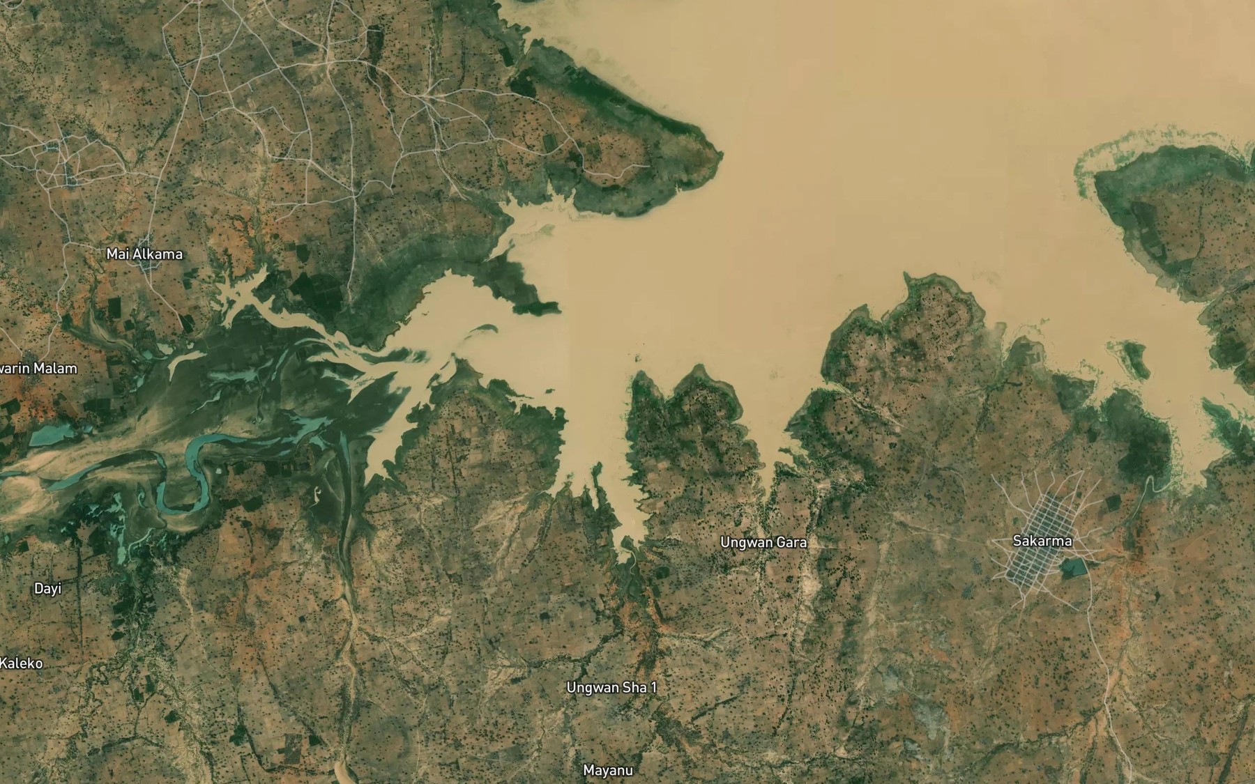 Satellite map of the River Danhakaka
