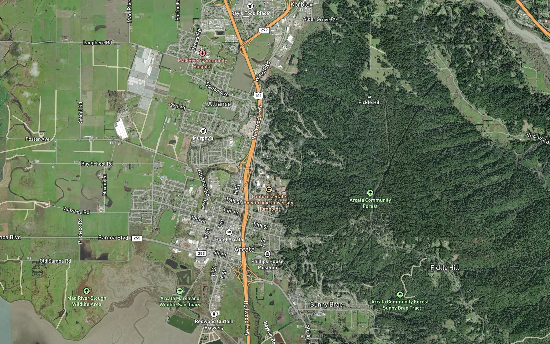 Satellite map of the Jolly Giant Creek