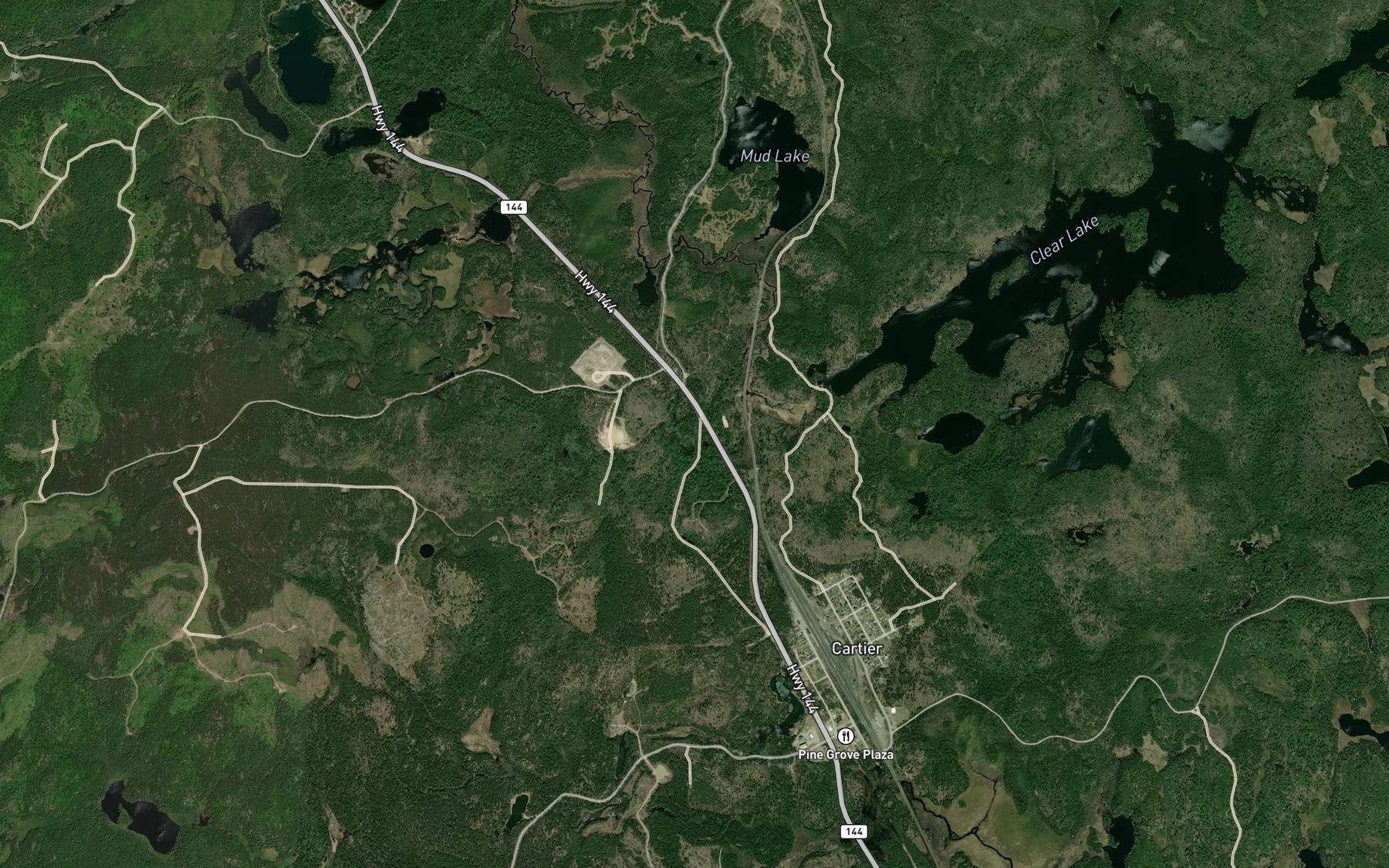 Satellite map of the Hess Creek