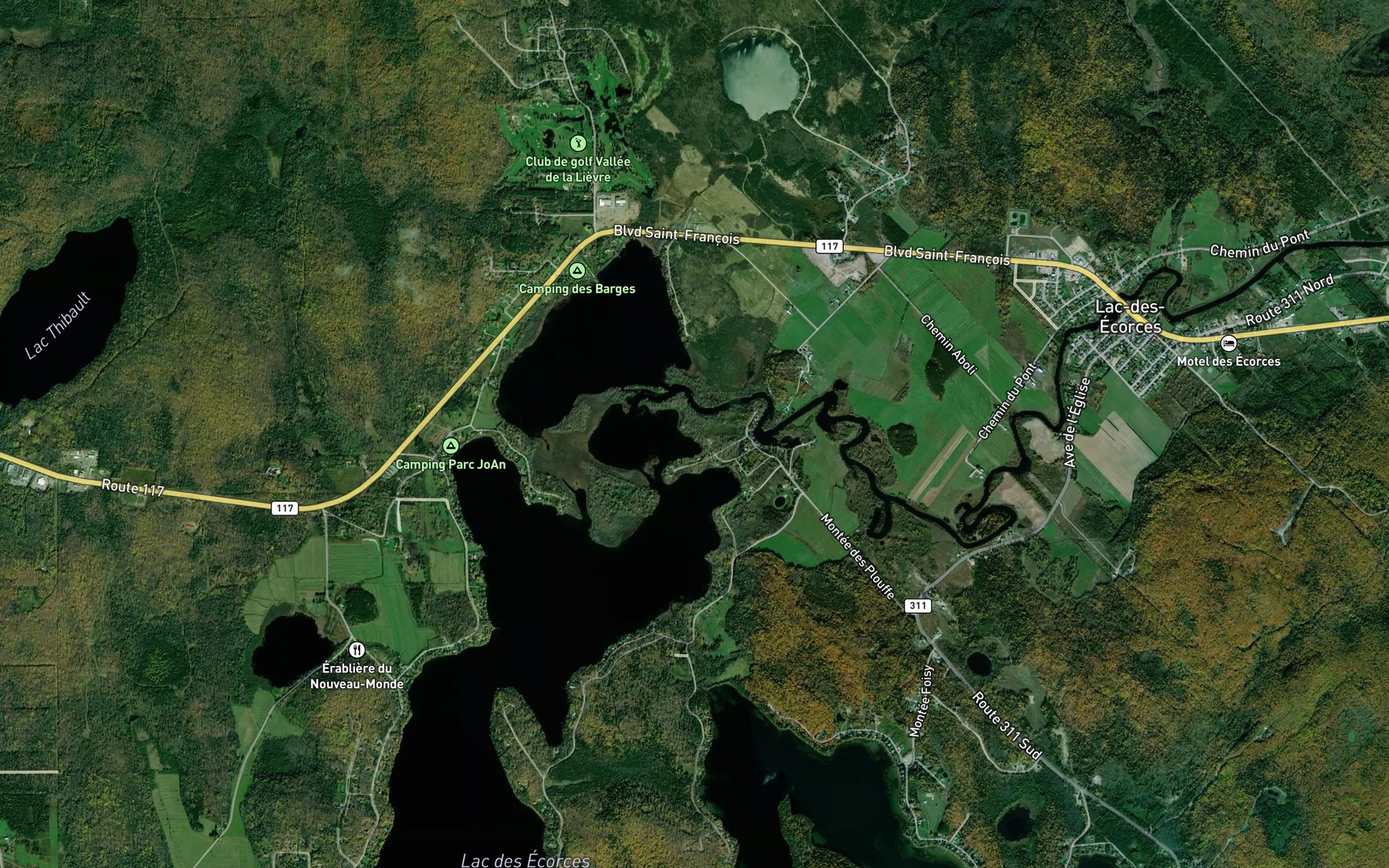 Satellite map of the Cours d'eau Gauthier