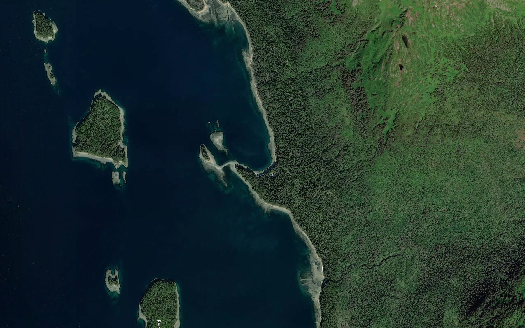 Satellite map of the Short Finger Bay