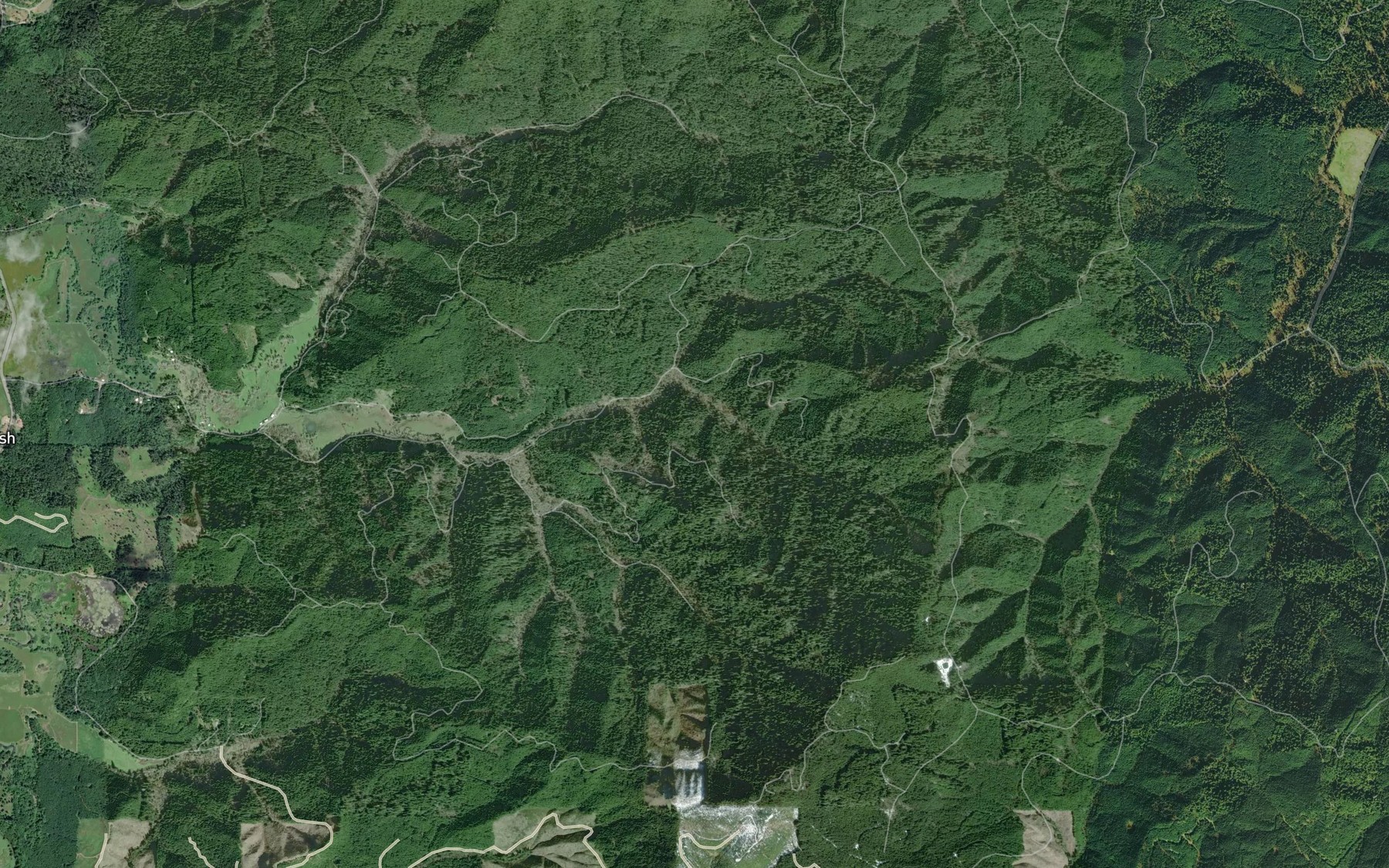 Satellite map of the Slideout Creek