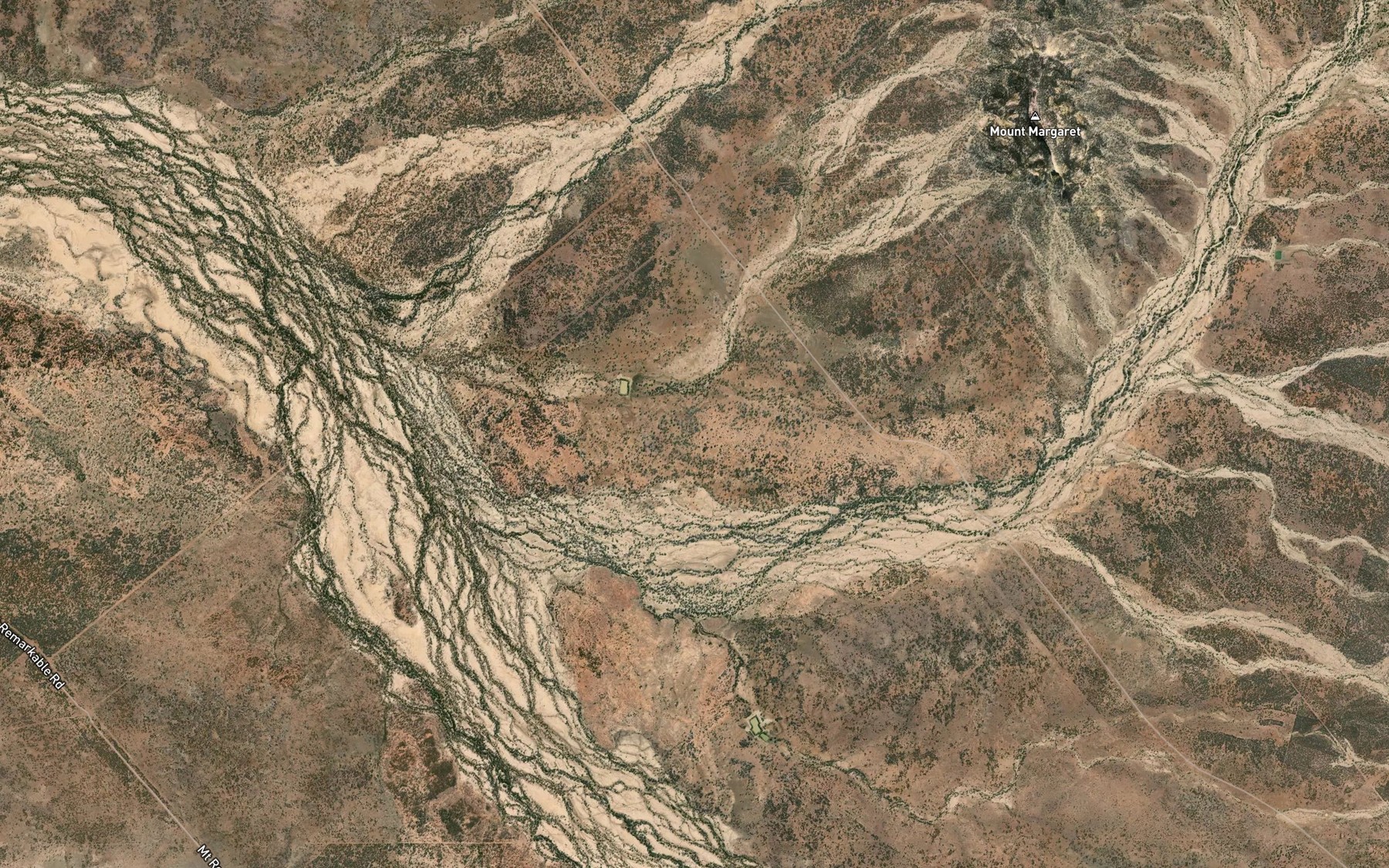 Satellite map of the Margaret Creek