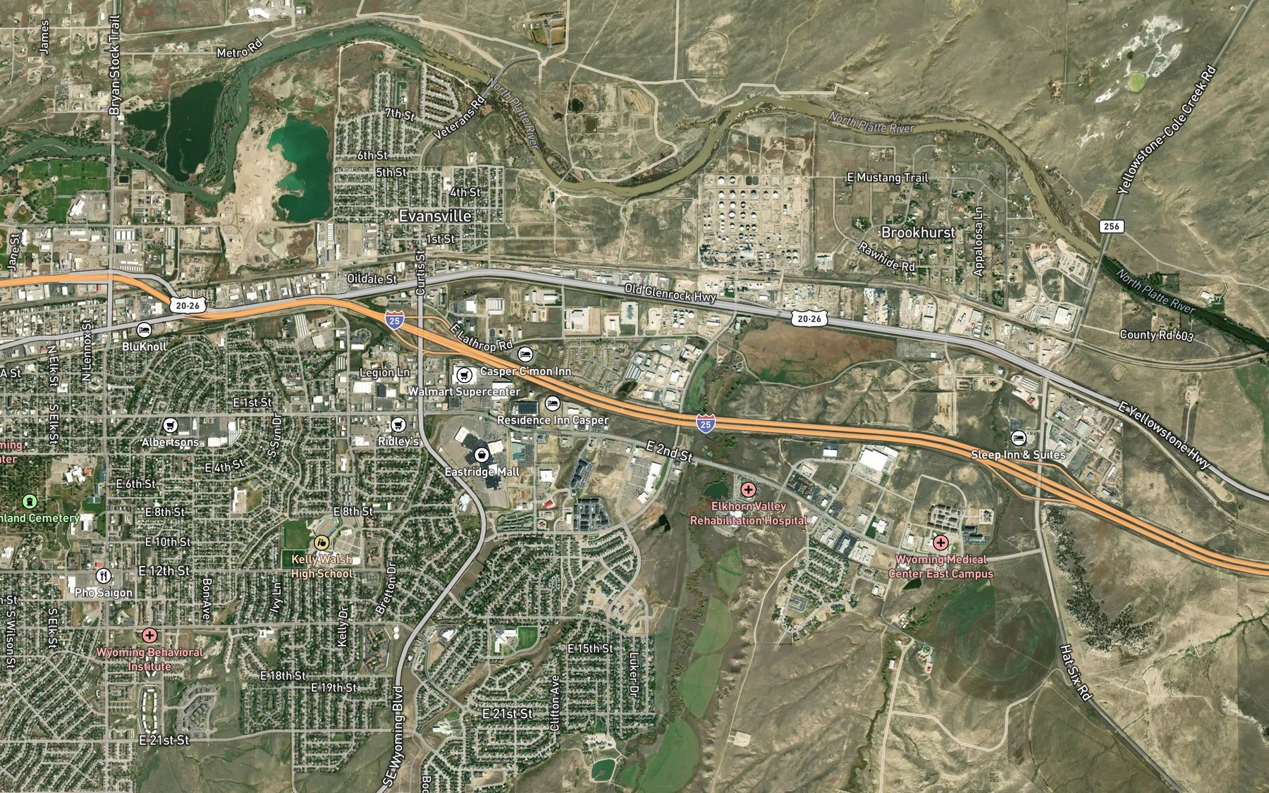 Satellite map of the Carroll Number 2 Reservoir