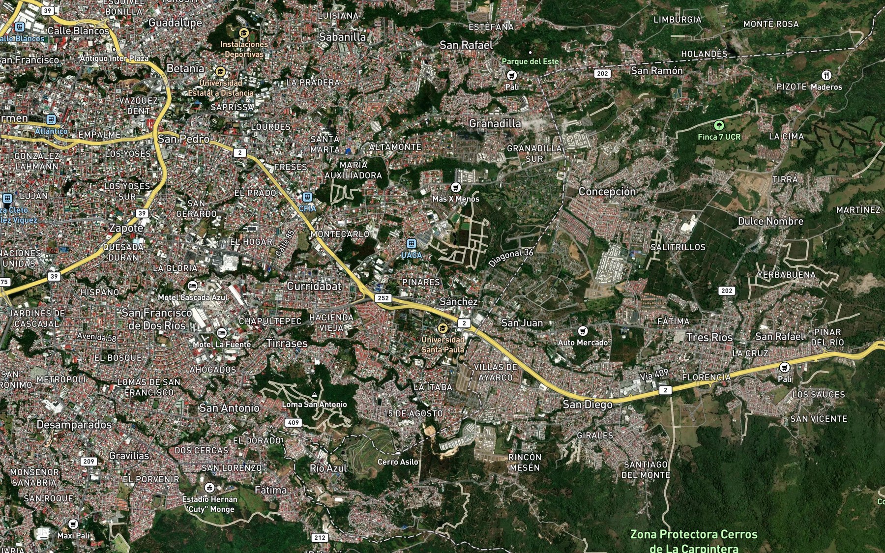 Satellite map of the Rio Pio