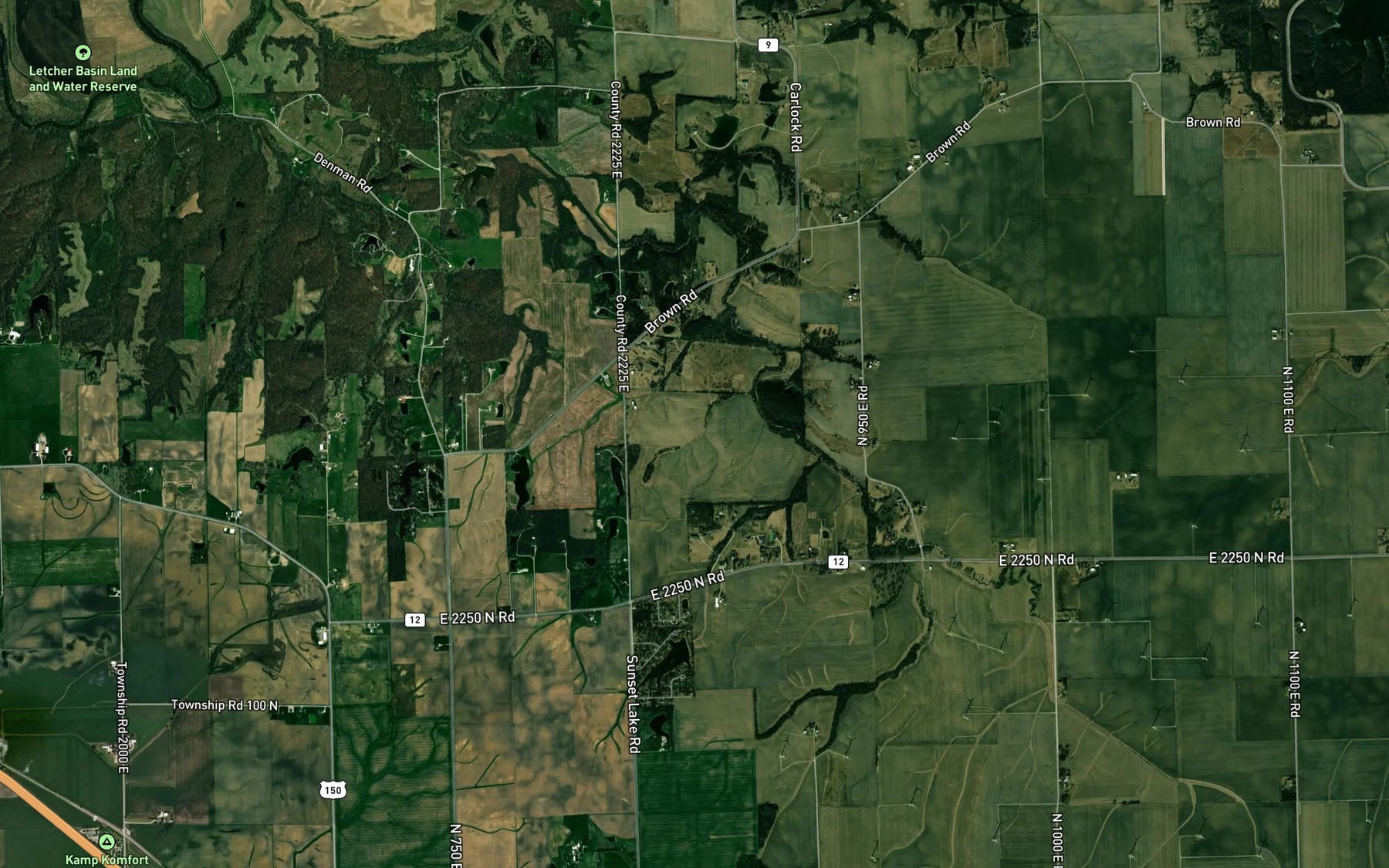Satellite map of the Schlipf Lake