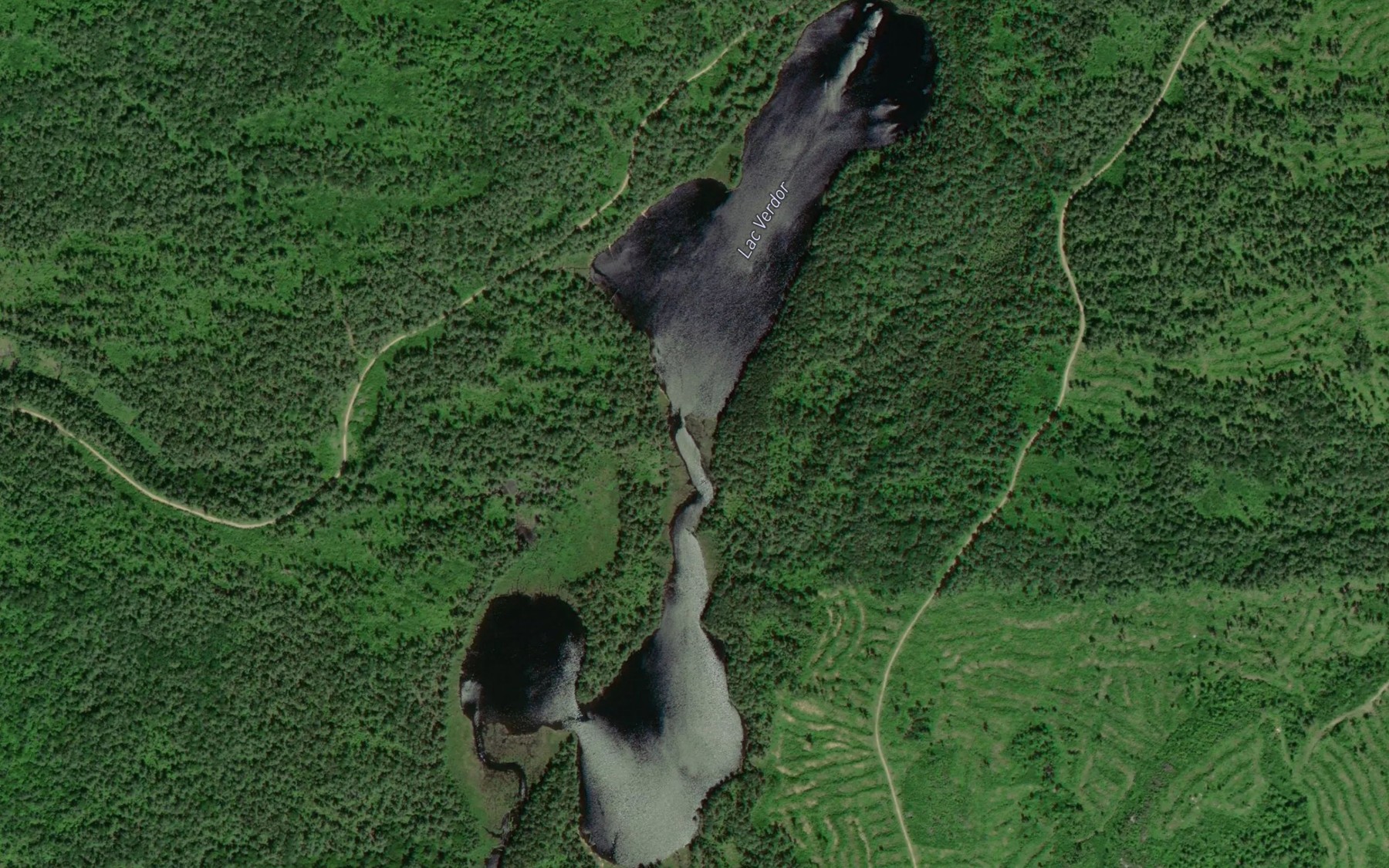 Satellite map of the Lac Verdor