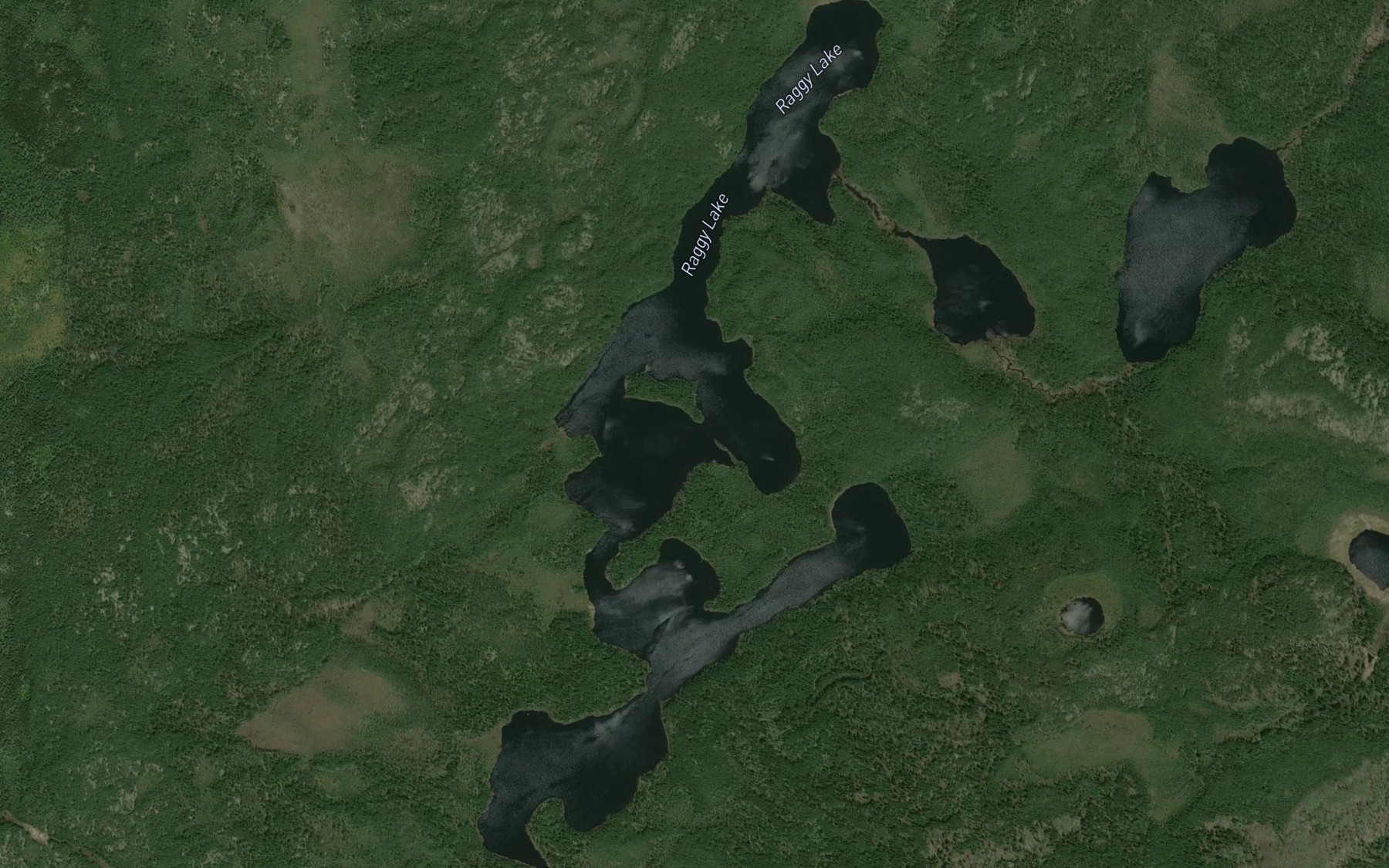 Satellite map of the Raggy Lake