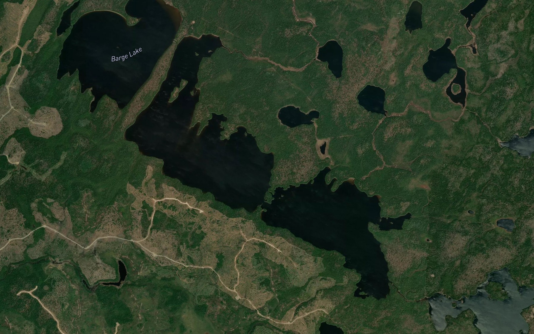 Satellite map of the Post Lake