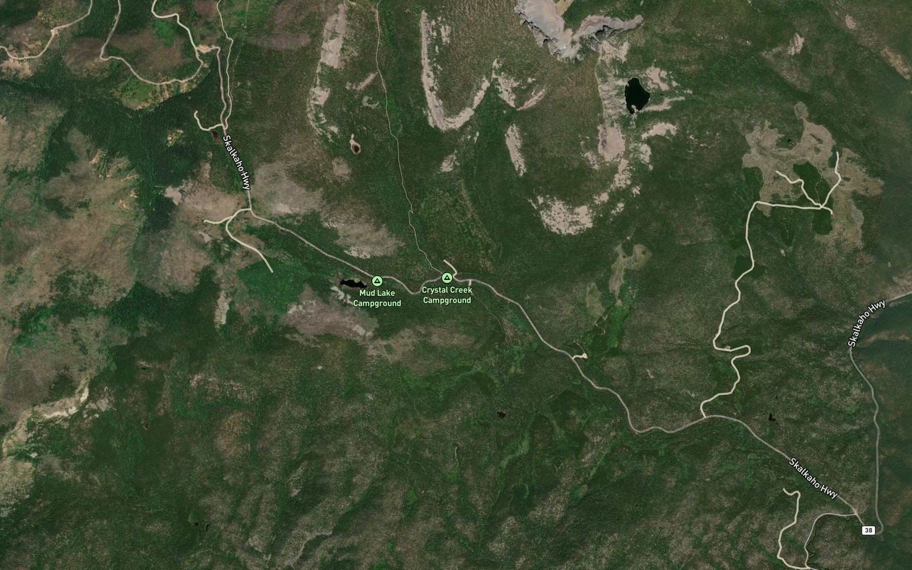 Satellite map of the Crystal Creek