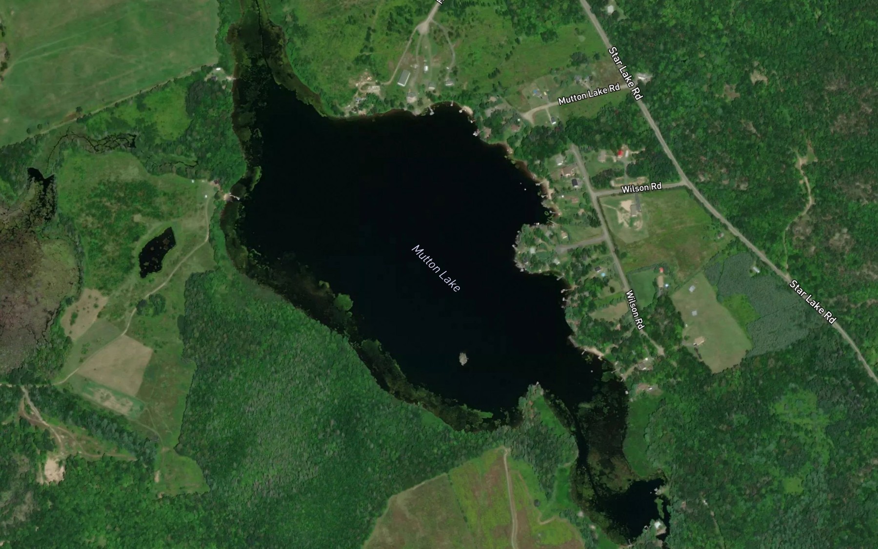 Satellite map of the Mutton Lake