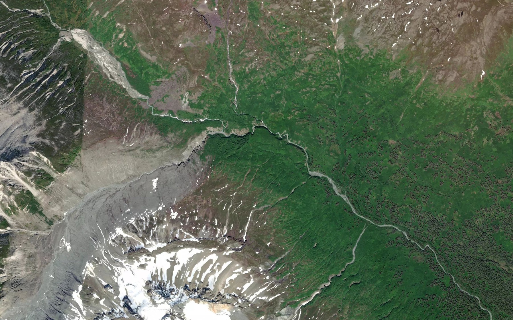 Satellite map of the Inspector Creek