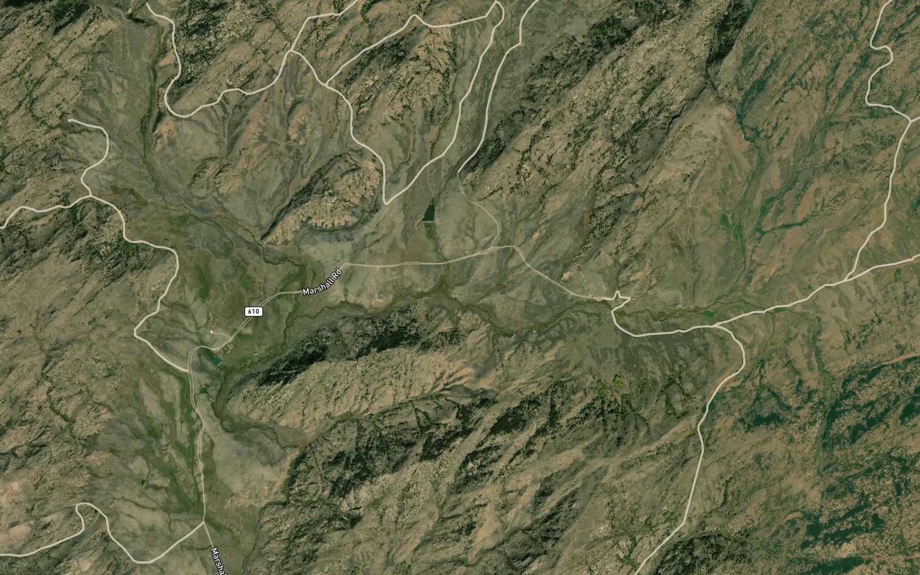 Satellite map of the Boulder Creek