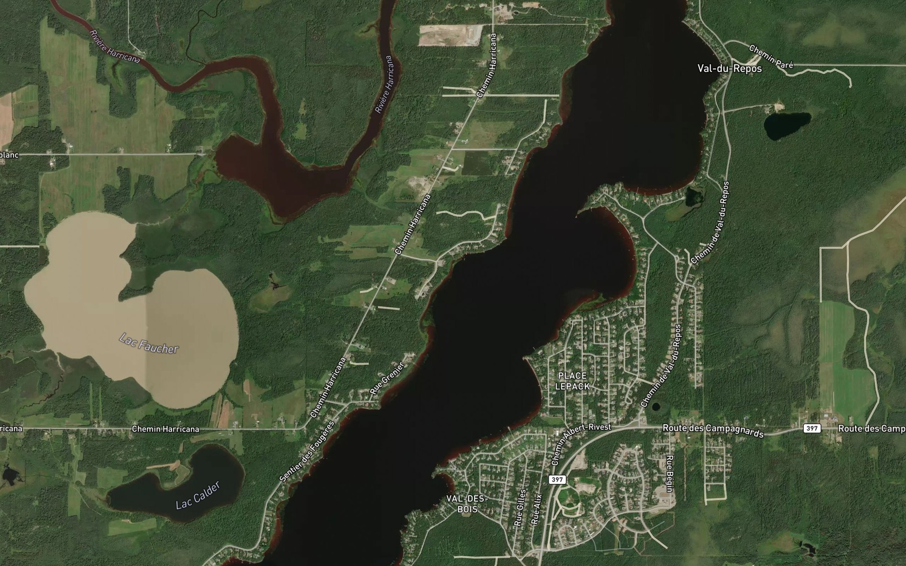 Satellite map of the Ruisseau Bleau