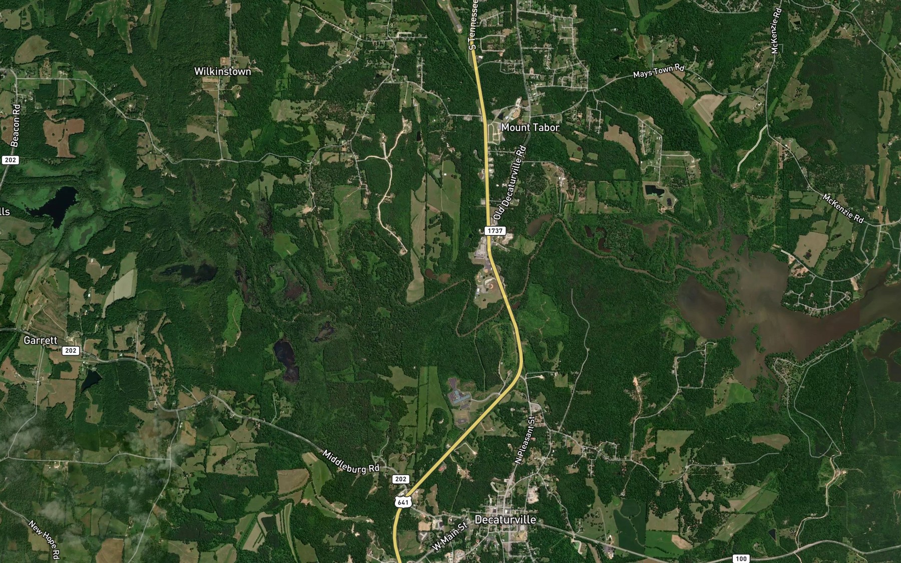 Satellite map of the Skull Branch