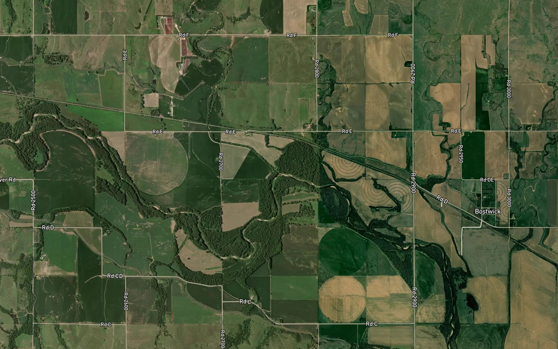 Satellite map of the Beaver Creek
